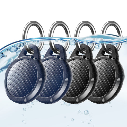 Waterproof Case for Tracker, 4 Pack Tracker Keychain Holder Compatible with Apple Trackers, Ultra Durable Anti-Scratches Protective Case with Keyring/Strap for Luggage, Backpack, Dog Collar